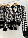 Black Houndstooth Cardigan