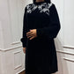 Velvet embroidery dress