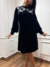 Velvet embroidery dress