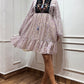 Lavender yoke embroidered dress
