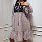 Lavender yoke embroidered dress