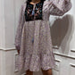 Lavender yoke embroidered dress