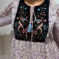 Lavender yoke embroidered dress