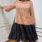 Abstract print knee length dress