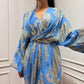 Blue brocade Romper