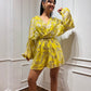 Yellow Brocade Romper