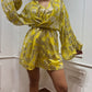 Yellow Brocade Romper