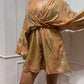 Brown Brocade Romper