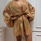 Brown Brocade Romper