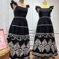 Black Border Printed Maxi Dress