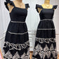 Black Border Printed Maxi Dress