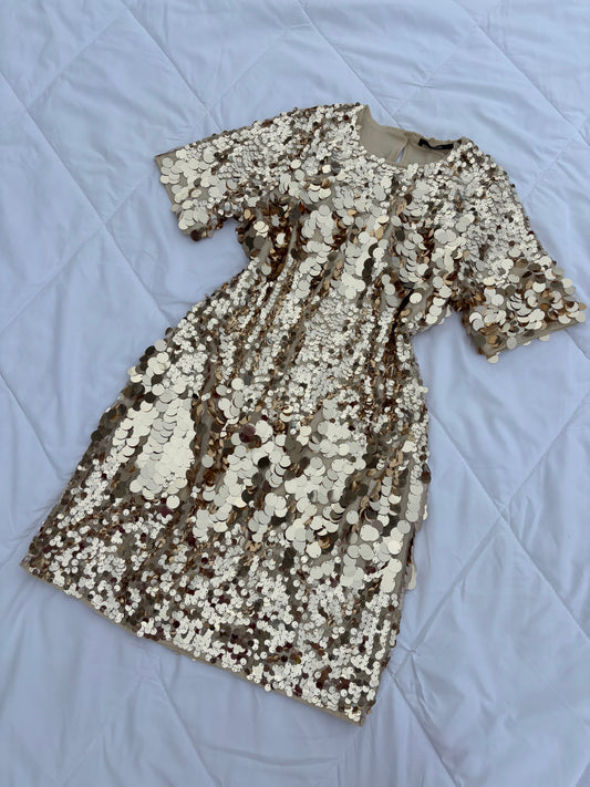 Gold sequinned dress