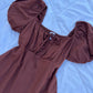 Brown Linen Bustier Dress