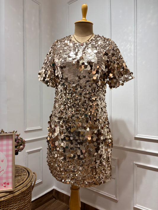 Gold sequinned dress
