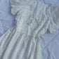White bow textured dress