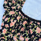 Black floral padded maxi dress