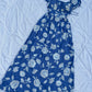 Blue floral padded maxi dress