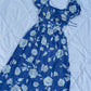 Blue floral padded maxi dress