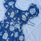 Blue floral padded maxi dress