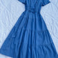 Blue poplin bow dress