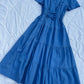 Blue poplin bow dress