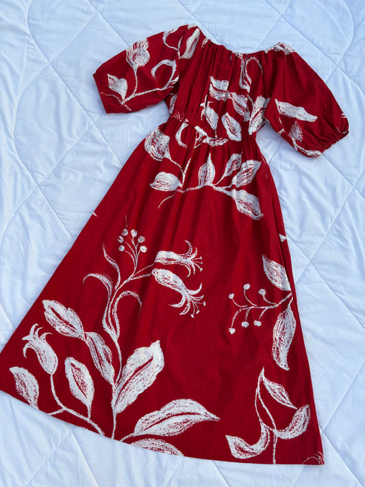 Cotton poplin floral dress