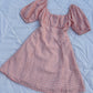 Peach gingham dress