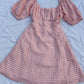 Peach gingham dress