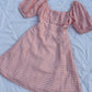 Peach gingham dress