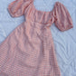 Peach gingham dress