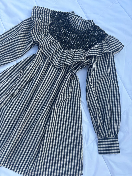 Gingham ruffle dress
