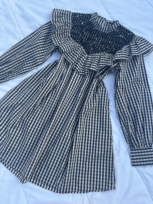 Gingham ruffle dress