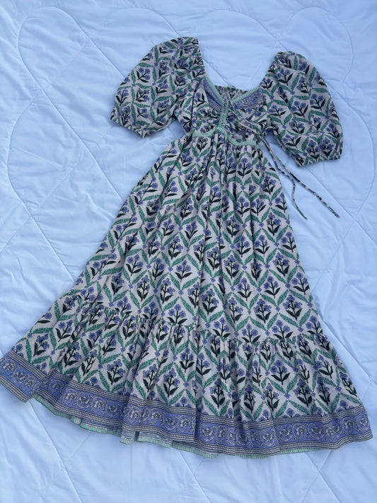Indie floral cotton dress