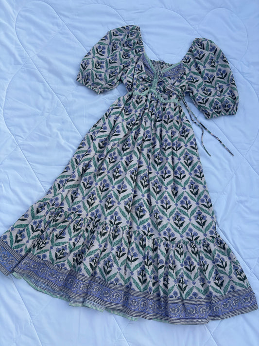 Indie floral cotton dress