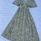 Olive green V neck dress