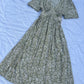 Olive green V neck dress