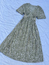 Olive green V neck dress