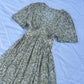 Olive green V neck dress