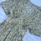 Olive green V neck dress