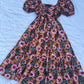 Bust pleated floral dress