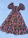 Bust pleated floral dress