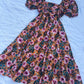 Bust pleated floral dress