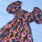 Bust pleated floral dress