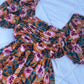 Bust pleated floral dress