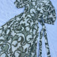 Green paisley overlap dress