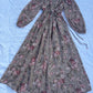 Nude brown chiffon floral dress