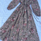 Nude brown chiffon floral dress