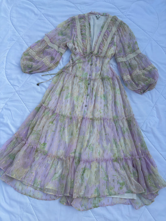 Pastel ombre chiffon dress