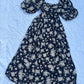 Square neck floral maxi dress