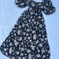 Square neck floral maxi dress